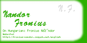 nandor fronius business card